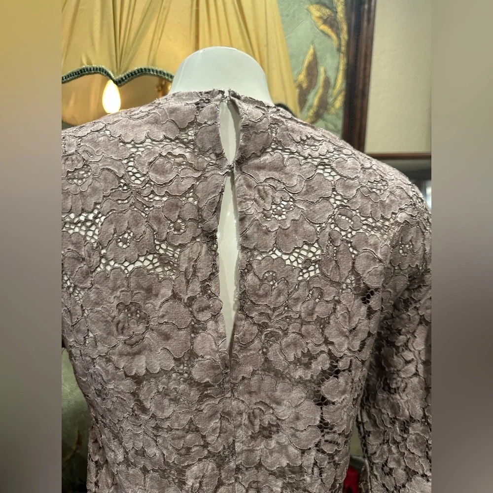 EUC Zara Brown Bishop lace Sleeve Blouse